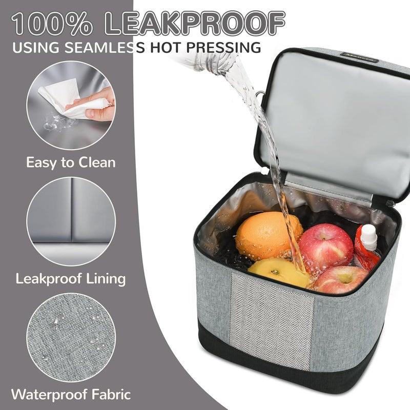 Mancro Breastmilk Cooler Bag with Ice Pack, insulated bottle bag for Daycare and Travel, Double Layer Baby Bottle Cooler Bag Fits 6 up to 9 Ounces for Nursing Moms, Light Grey - Image 5